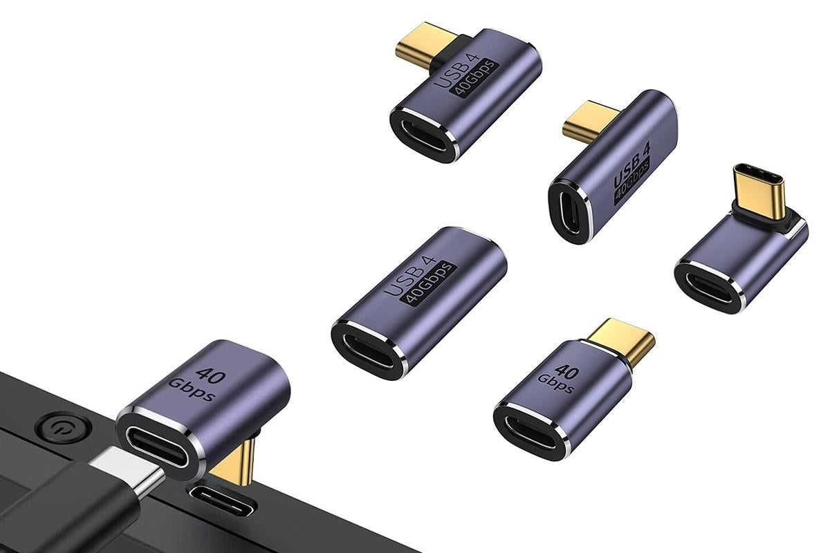 5 Pcs USB4.0 40Gbps Type C Male/Female to USB C Female Adapter Extender USB C Coupler 40Gbps Data Transfer V1263-JX-6340