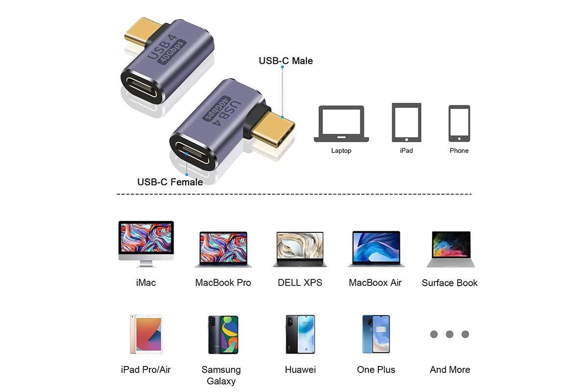 5 Pcs USB4.0 40Gbps Type C Male/Female to USB C Female Adapter Extender USB C Coupler 40Gbps Data Transfer V1263-JX-6340