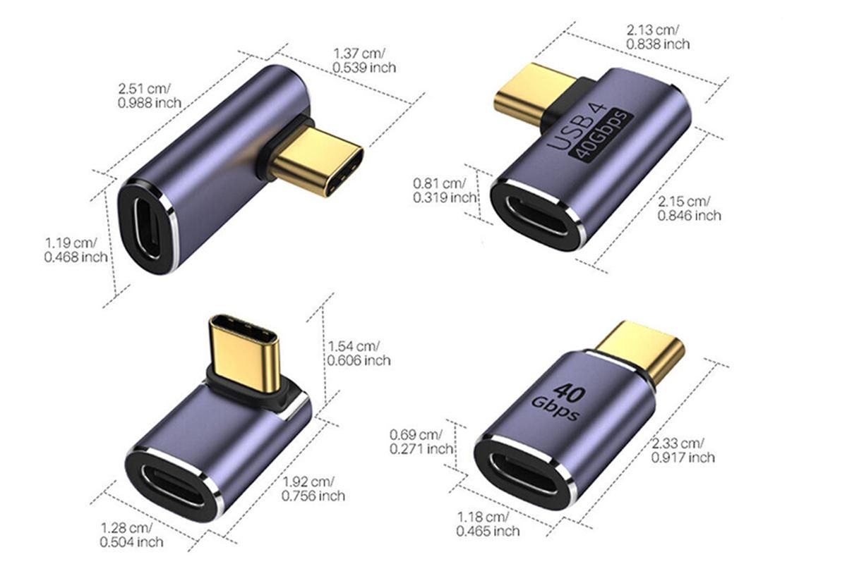 5 Pcs USB4.0 40Gbps Type C Male/Female to USB C Female Adapter Extender USB C Coupler 40Gbps Data Transfer V1263-JX-6340
