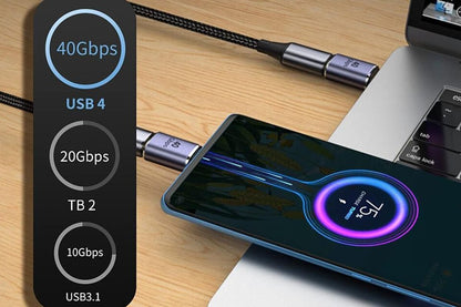 5 Pcs USB4.0 40Gbps Type C Male/Female to USB C Female Adapter Extender USB C Coupler 40Gbps Data Transfer V1263-JX-6340