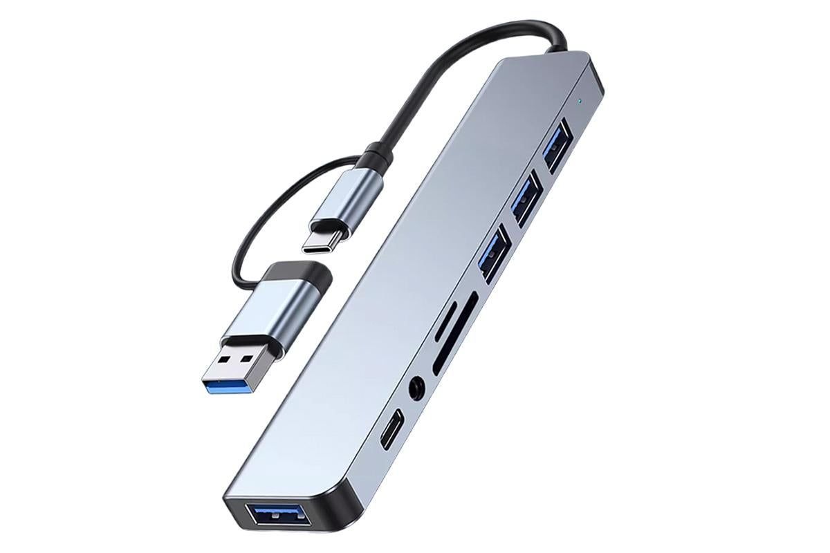 Multifunction Splitter Docking Hub 8 In 1 USB-C And USB-3.0 HUB Multiport Adapter for Laptop Tablet Devices V1263-JX-6341