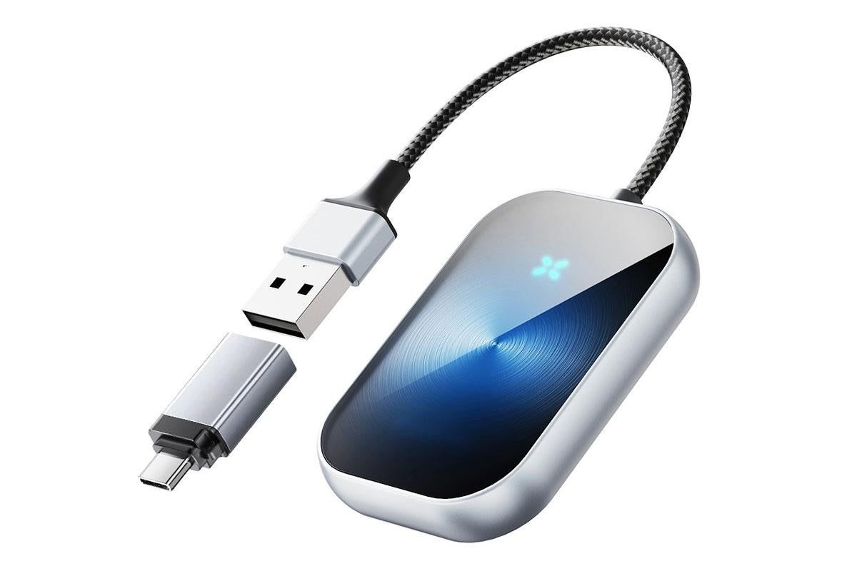 2 in-1 Wireless Adapter Bluetooth Car Play Dongle Wireless CarPlay and Android Auto Adapter for iPhone V1263-JX-6345