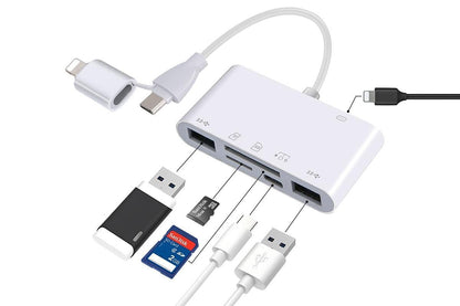 5 in 1 USB-C SD Card Reader USB-C to Memory Card OTG Adapter For iPhone iPad V1263-JX-6347