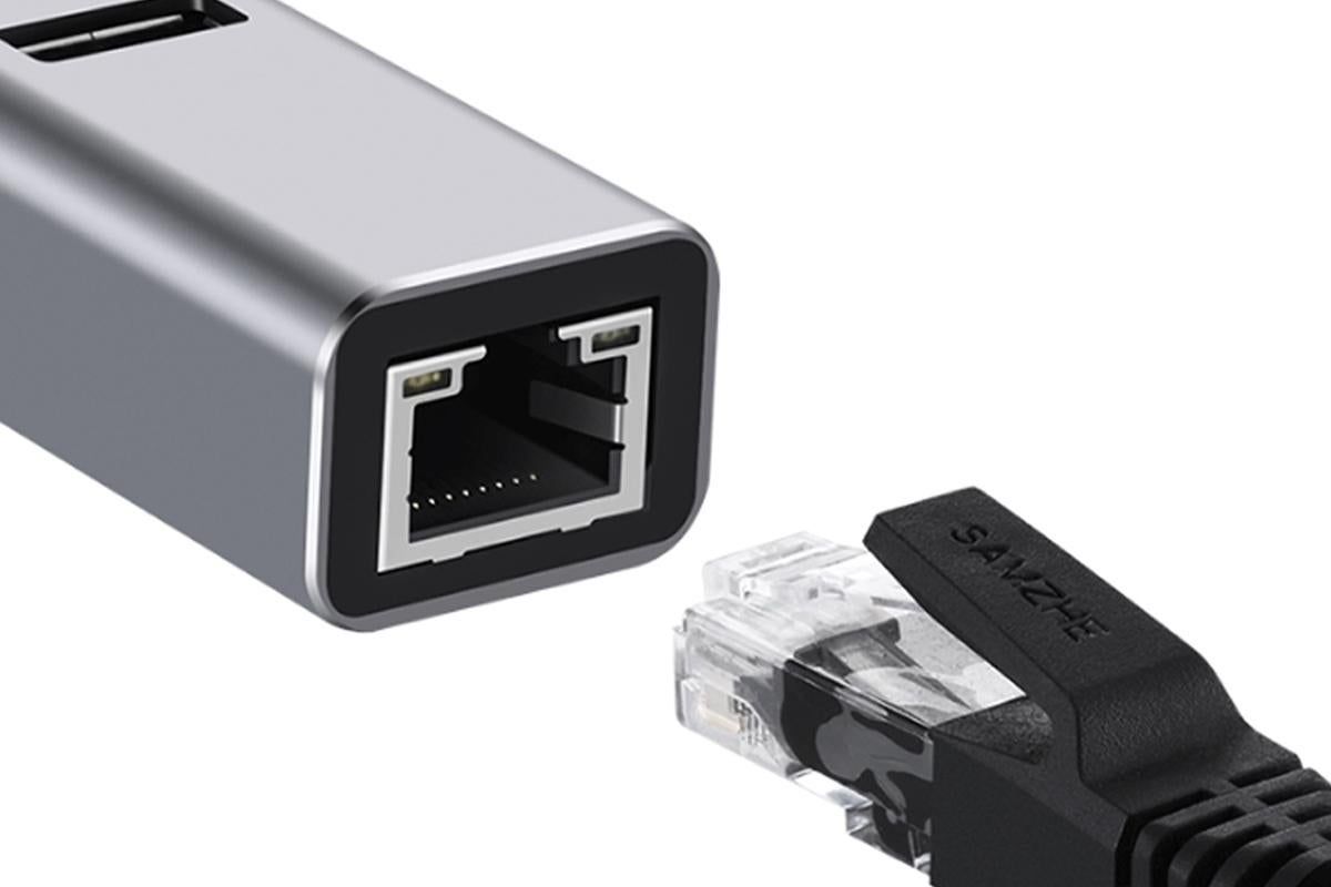 USB 3.0 to Gigabit Ethernet Adapter with 3-Port Hub V1263-JX-6349
