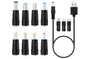 USB to DC 5V Charging Cable Power Cord 5.5x2.1mm with 11 Interchangeable Connectors V1263-JX-6352