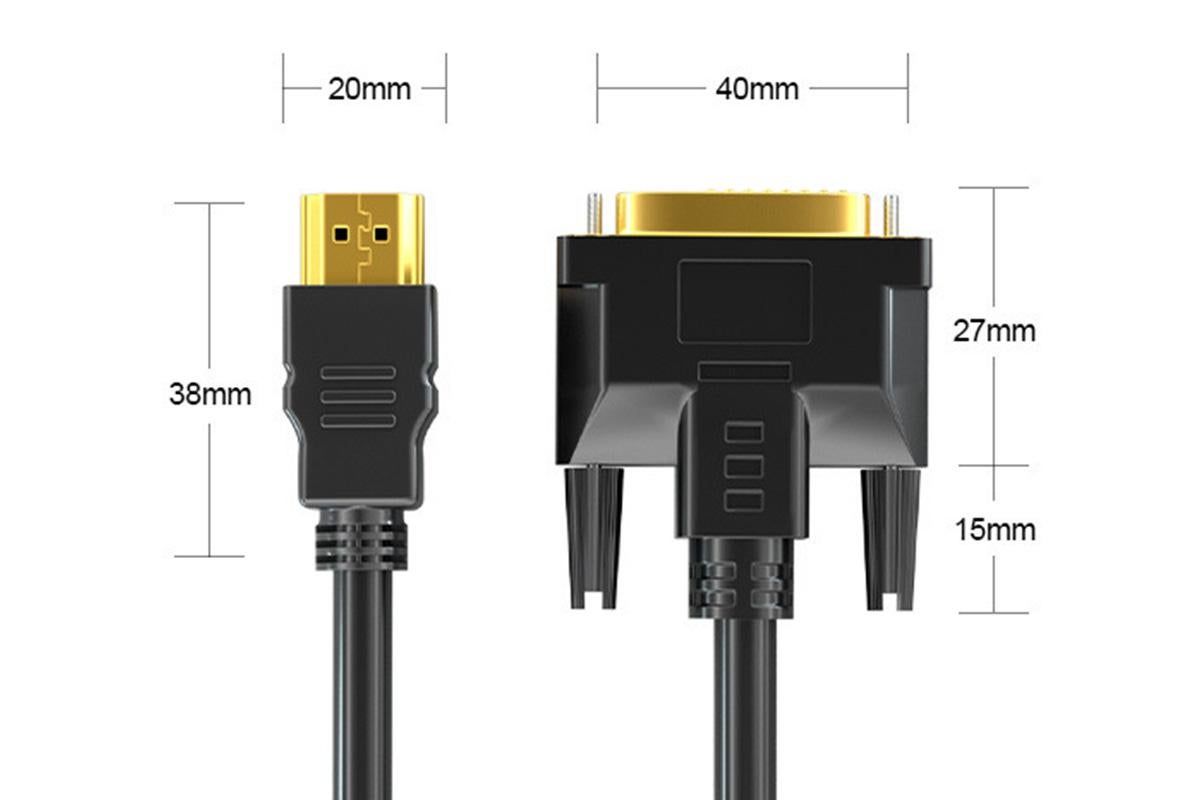 HDMI to DVI-D 24+1 Pin Digital Cable Lead for HDTV PS3 PS4 Switch 360 TV - 1.5m V1263-JX-6354