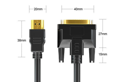 HDMI to DVI-D 24+1 Pin Digital Cable Lead for HDTV PS3 PS4 Switch 360 TV - 1.5m V1263-JX-6354