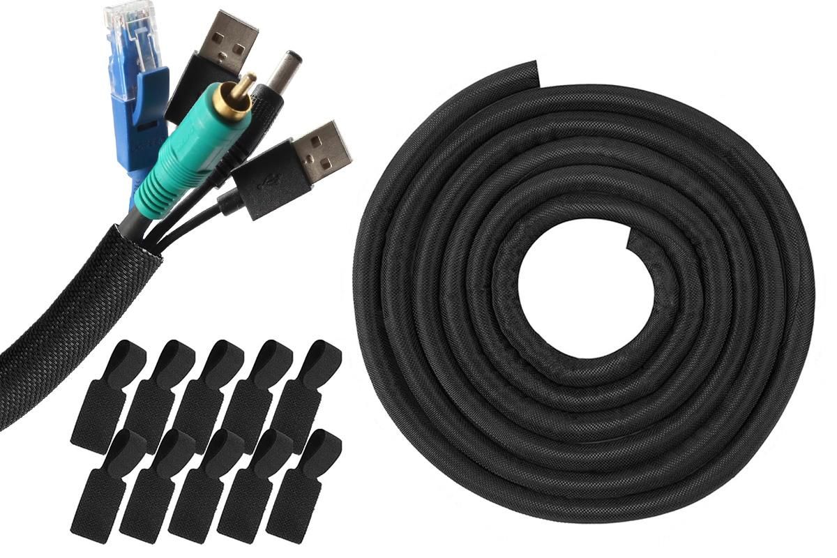 No Chew Cord Protector for Pets Bite Resistant Cable Sleeve for Cats Dogs Rabbits - S V1263-JX-6355