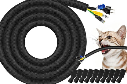 No Chew Cord Protector for Pets Bite Resistant Cable Sleeve for Cats Dogs Rabbits - S V1263-JX-6355