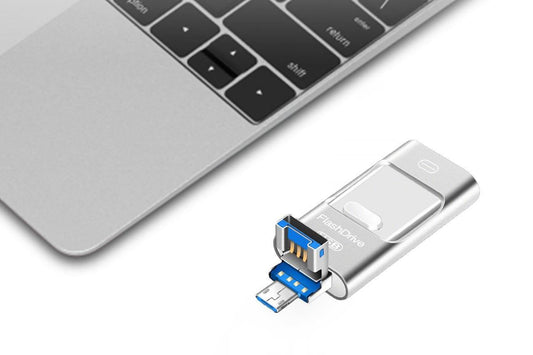 128GB Flash Drive 3 in 1 USB 3.0 Type C External Storage Device for iPhone iPad Android Phone and Computer - V1263-JX-6356