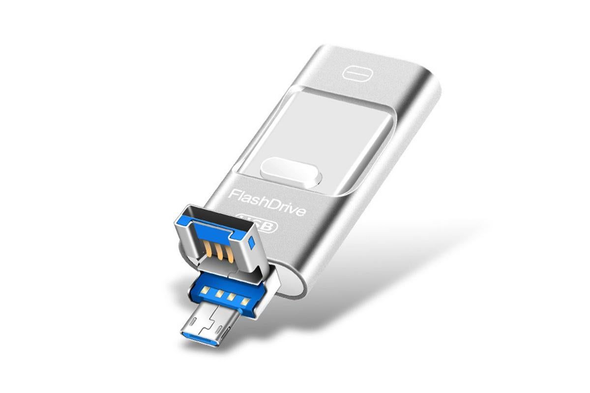 128GB Flash Drive 3 in 1 USB 3.0 Type C External Storage Device for iPhone iPad Android Phone and Computer - V1263-JX-6356