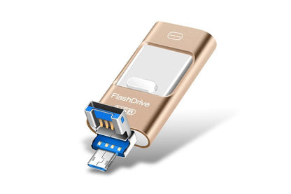 128GB Flash Drive 3 in 1 USB 3.0 Type C External Storage Device for iPhone iPad Android Phone and Computer - V1263-JX-6356