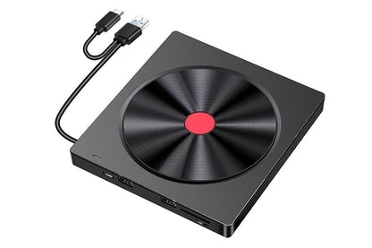 5 in 2 Computer External CD DVD Drive USB 3.0 Portable Optical Drive Burner for Windows Mac Linux V1263-JX-6358