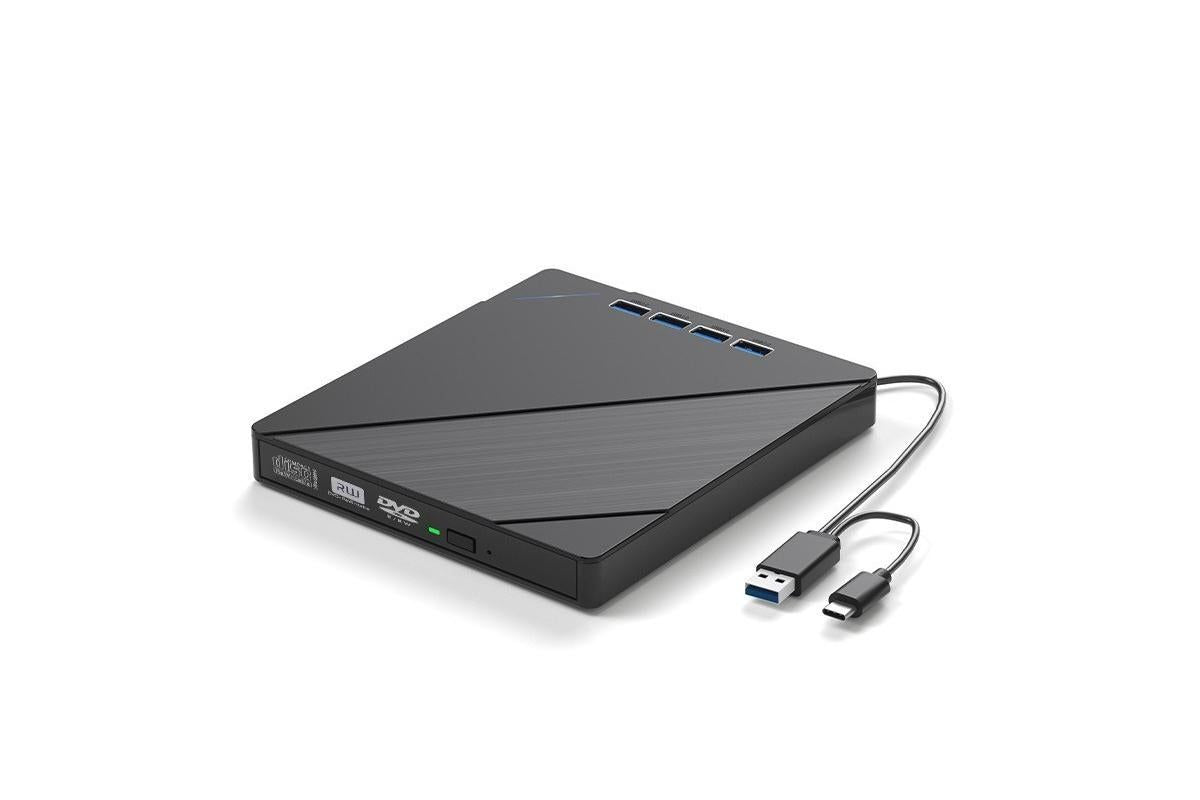 7 in 1 External CD DVD Drive USB 3.0 Burner Writer with Card Reader for Laptop V1263-JX-6360