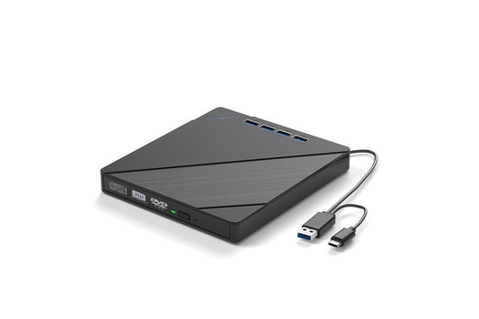7 in 1 External CD DVD Drive USB 3.0 Burner Writer with Card Reader for Laptop V1263-JX-6360