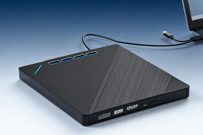7 in 1 External CD DVD Drive USB 3.0 Burner Writer with Card Reader for Laptop V1263-JX-6360