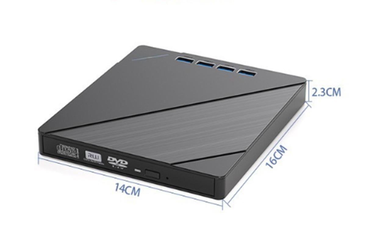 7 in 1 External CD DVD Drive USB 3.0 Burner Writer with Card Reader for Laptop V1263-JX-6360