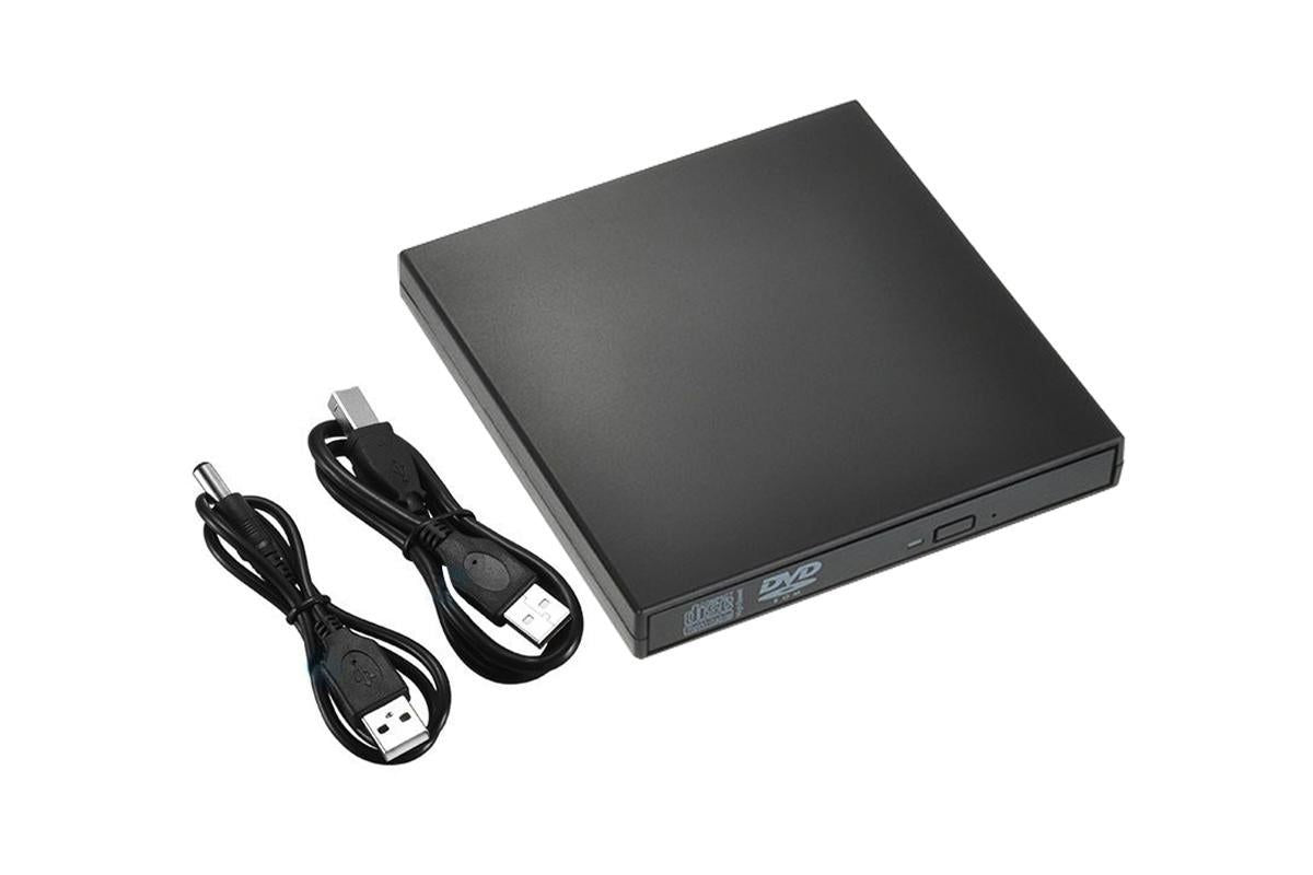 USB 2.0 Slim Protable External CD-RW Drive Writer Player for Laptop Notebook PC Desktop Computer -Black V1263-JX-6363-1