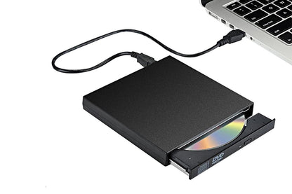 USB 2.0 Slim Protable External CD-RW Drive Writer Player for Laptop Notebook PC Desktop Computer -Black V1263-JX-6363-1