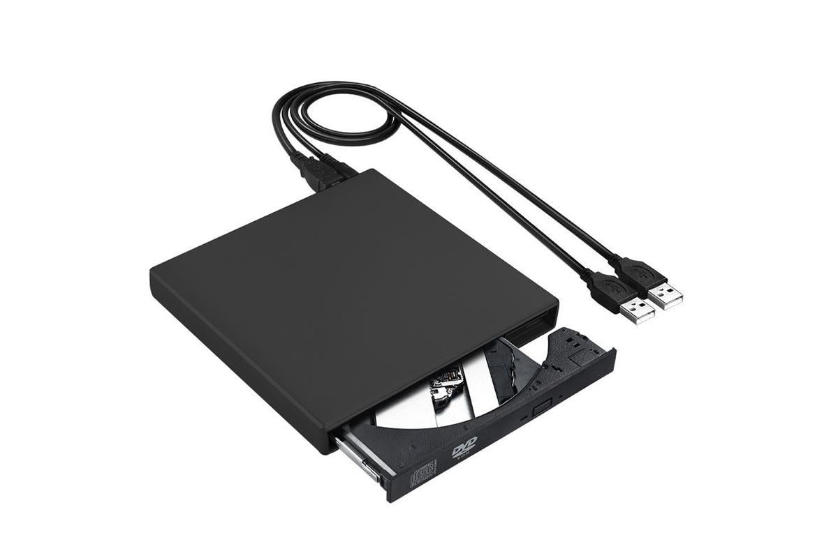 USB 2.0 Slim Protable External CD-RW Drive Writer Player for Laptop Notebook PC Desktop Computer -Black V1263-JX-6363-1
