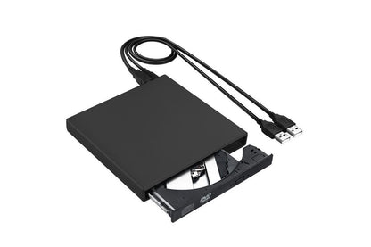 USB 2.0 Slim Protable External CD-RW Drive Writer Player for Laptop Notebook PC Desktop Computer -Black V1263-JX-6363-1