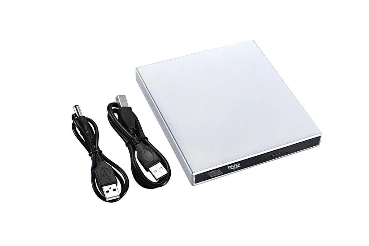 USB 2.0 Slim Protable External CD-RW Drive Writer Player for Laptop Notebook PC Desktop Computer -Silver V1263-JX-6363-2