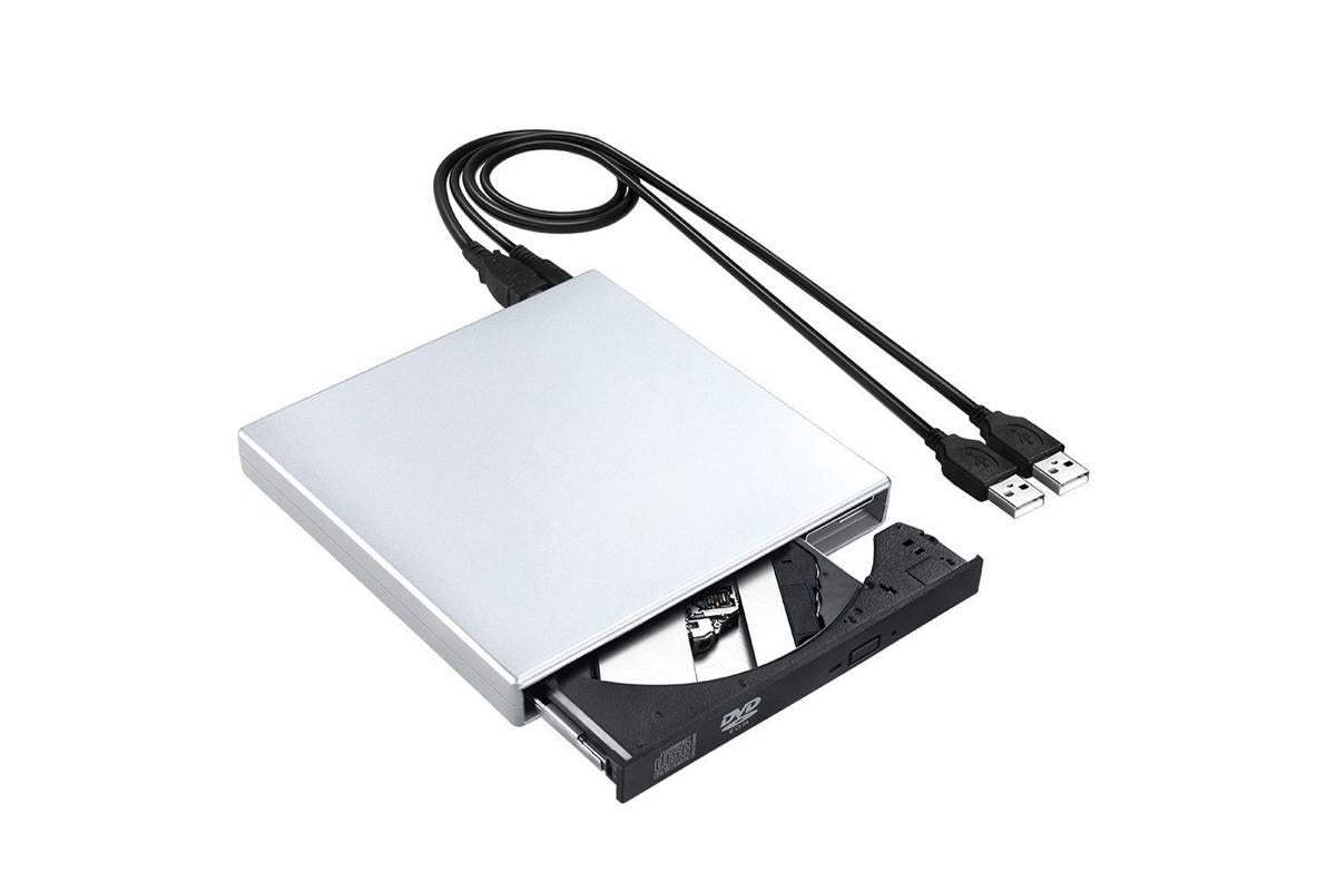 USB 2.0 Slim Protable External CD-RW Drive Writer Player for Laptop Notebook PC Desktop Computer -Silver V1263-JX-6363-2