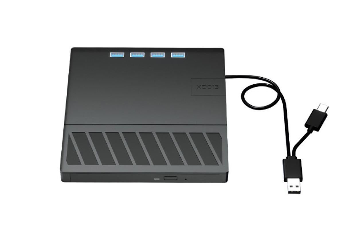 USB 3.0 & Type-C External DVD Drive with 7-in-1 Function - CD/DVD Burner & Card Reader for Laptop V1263-JX-6365