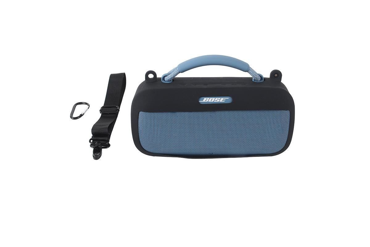 Silicone Protective Case with Shoulder Strap Compatible with Bose SoundLink Max Speaker - Black V1263-JX-6366-1