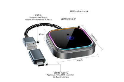 Wireless CarPlay Adapter for Car USB to Type-C Plug and Play Compatible with iPhone V1263-JX-6371