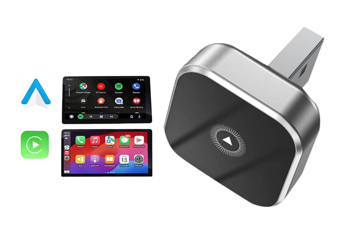 2 in 1 Wireless CarPlay and Android Auto Adapter Plug and Play Carplay Adapter V1263-JX-6372