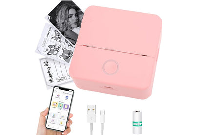 Thermal Mini Printer Mini Pocket Wireless Thermal Printer Bluetooth Photo Inkless Sticker Printer Compatible V1263-JX-6374-2