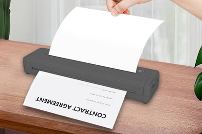 Portable Printer Wireless Bluetooth A4 Thermal Mobile Printer with 100Pcs Thermal Paper Inkless Printer V1263-JX-6375