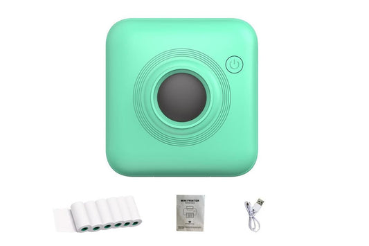 Mini Portable Label Printer Wireless Bluetooth Thermal Printer for Labels Boarding Pass Notes Photos - Green V1263-JX-6376