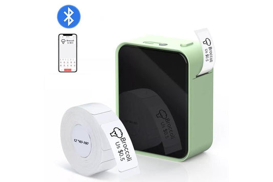 Bluetooth Label Maker Machine Wireless Thermal Label Printer Sticker Printer -Green V1263-JX-6377