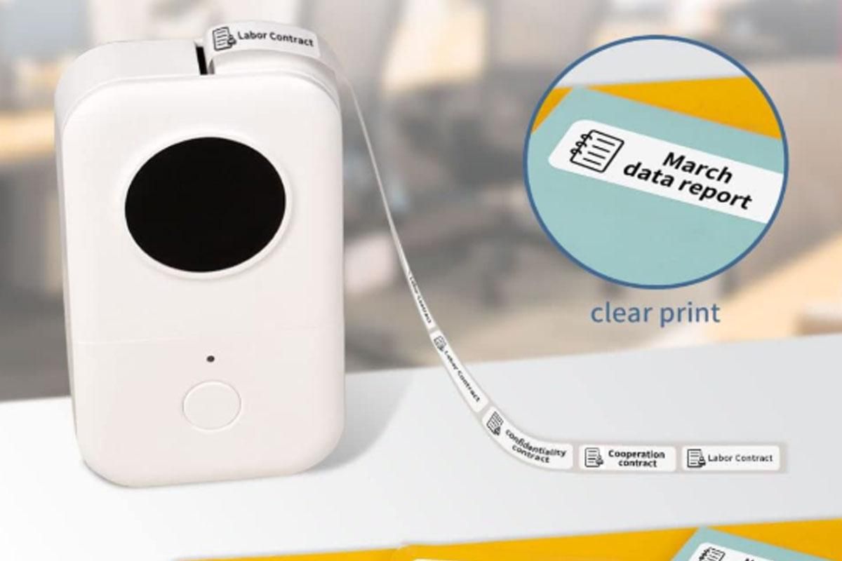 Portable Bluetooth Label Printer Mini Thermal Handheld Sticker Machine for Home & Office V1263-JX-6379