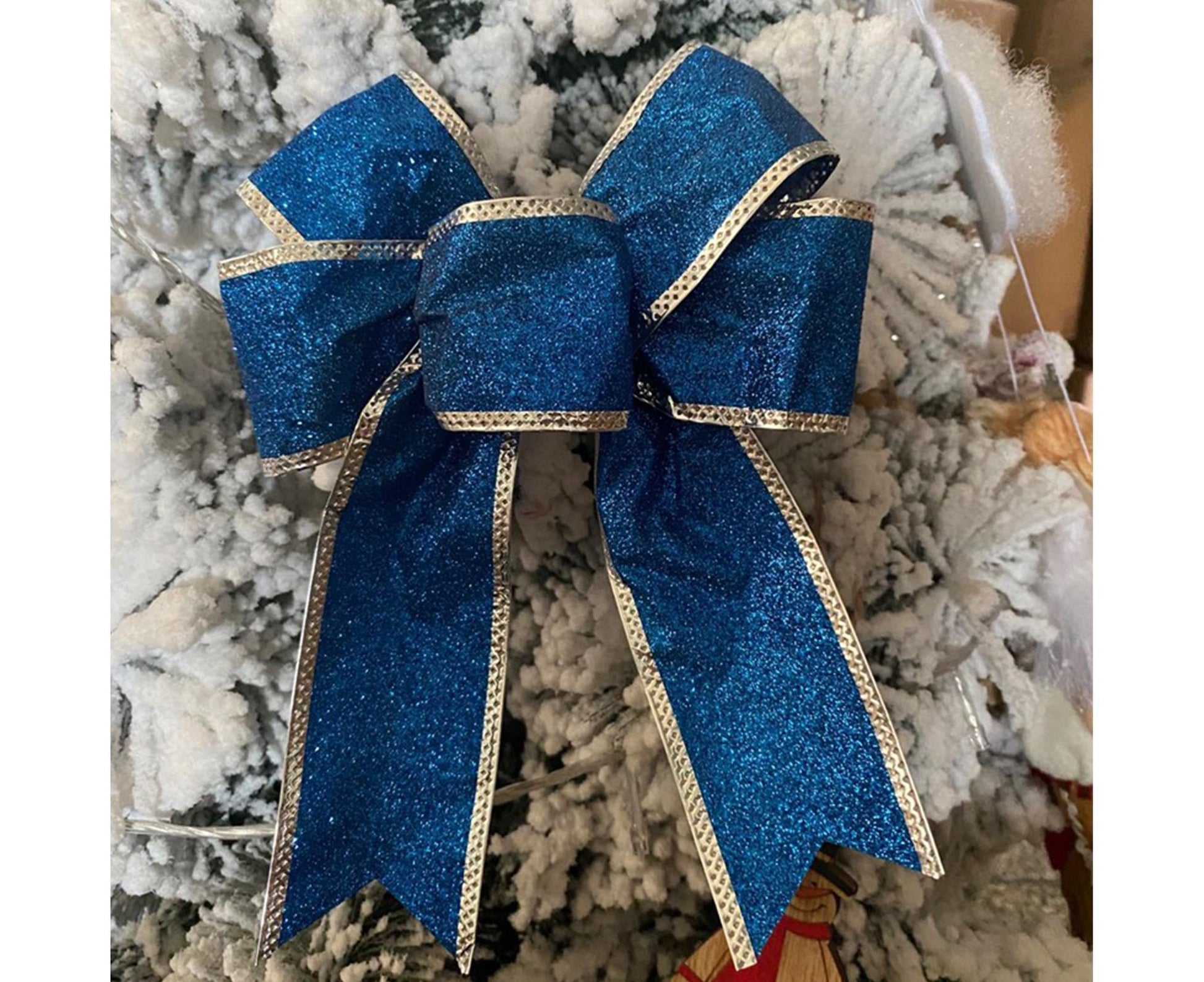 Fabric Xmas Bowknot-Blue V1263-JX-638