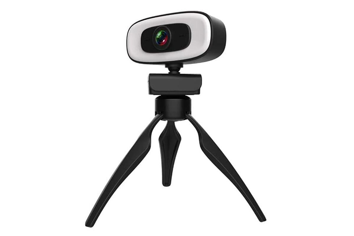 4K Webcam with Ring Light Built in Microphone and Tripod for Video Conferencing V1263-JX-6384