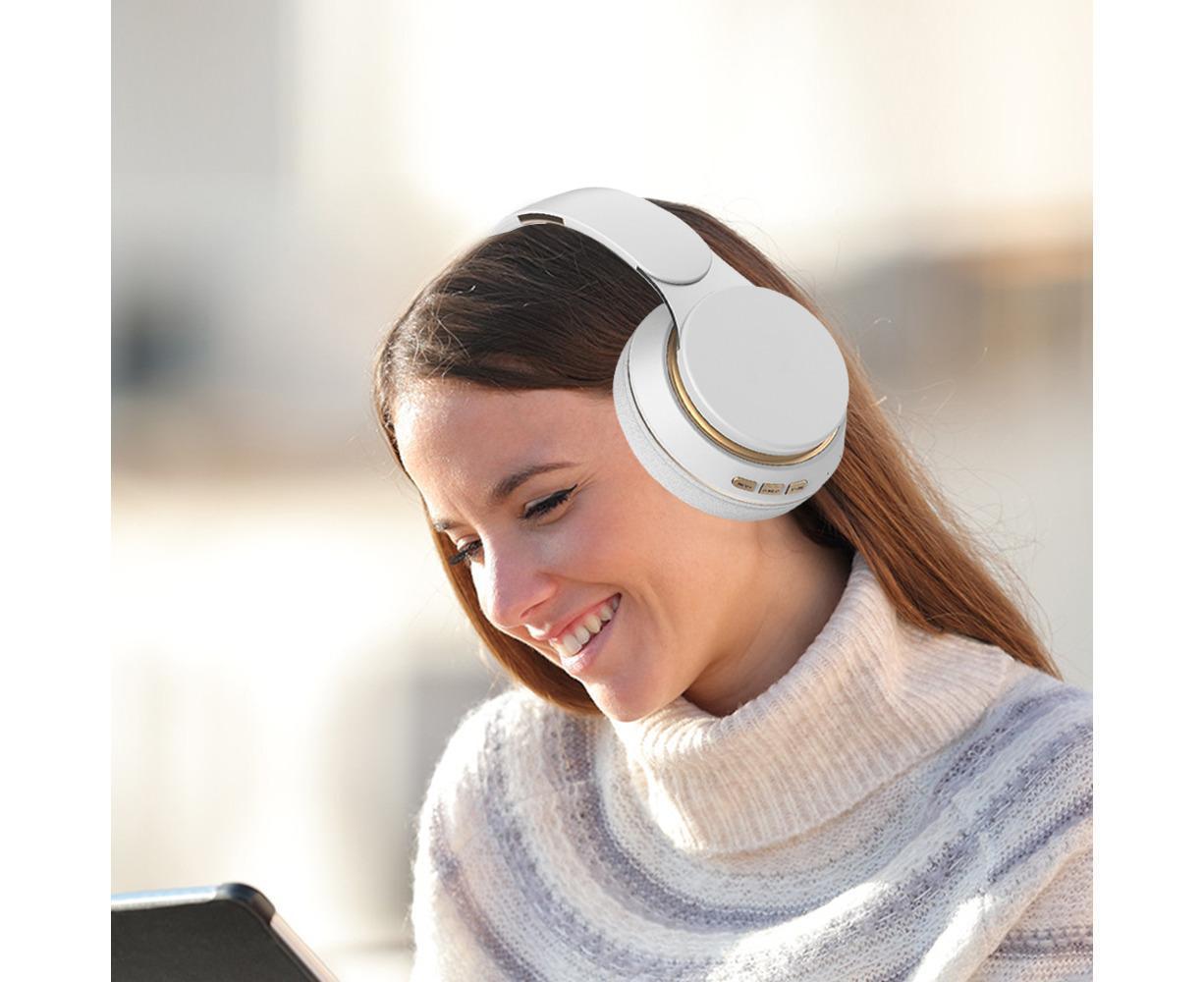 Wireless Headphones - Foldable Stereo - Bluetooth Over Ear Headset with Mic for Sports/Computer V1263-JX-64