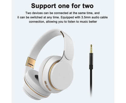 Wireless Headphones - Foldable Stereo - Bluetooth Over Ear Headset with Mic for Sports/Computer V1263-JX-64