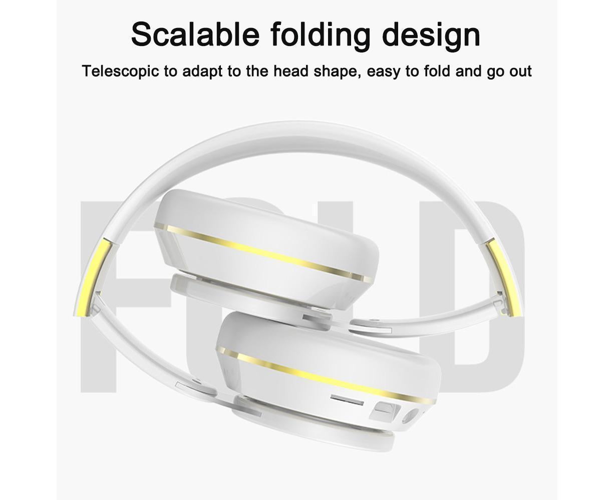 Wireless Headphones - Foldable Stereo - Bluetooth Over Ear Headset with Mic for Sports/Computer V1263-JX-64