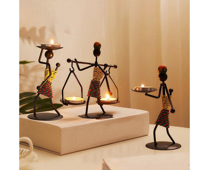 Nordic Candlestick Abstract Iron Men Candle Holder Home Bar Restaurant Decor- G V1263-JX-640