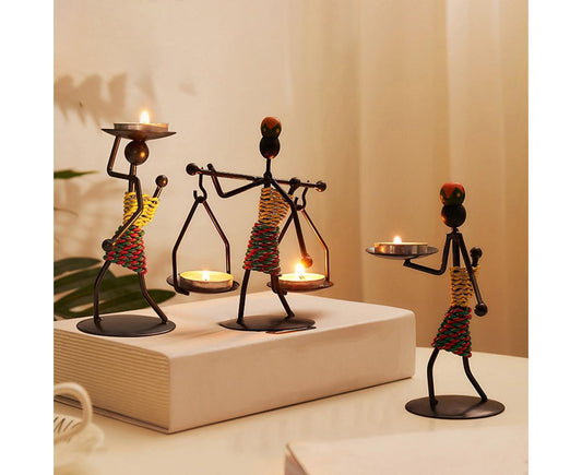 Nordic Candlestick Abstract Iron Men Candle Holder Home Bar Restaurant Decor- G V1263-JX-640