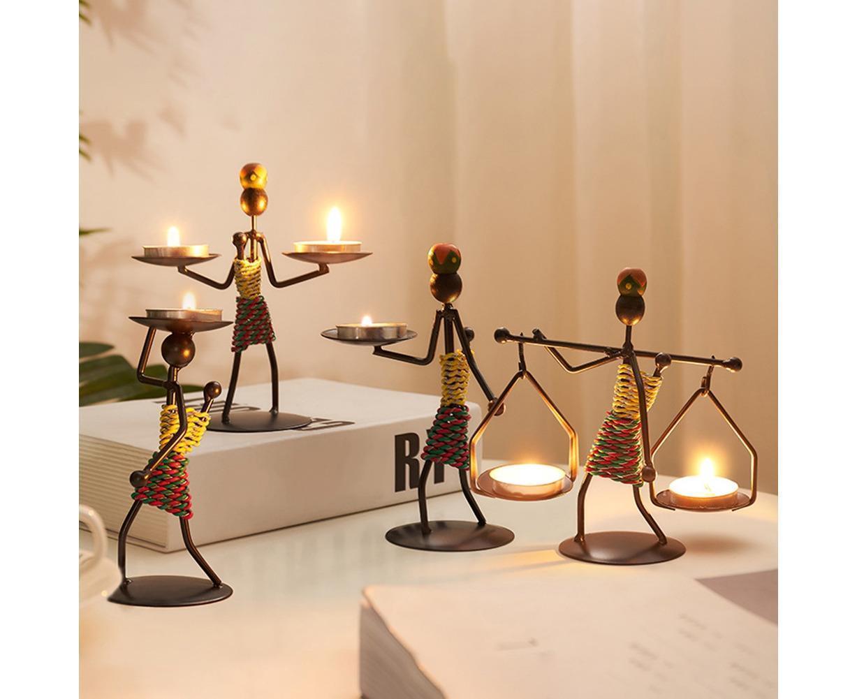 Nordic Candlestick Abstract Iron Men Candle Holder Home Bar Restaurant Decor- G V1263-JX-640