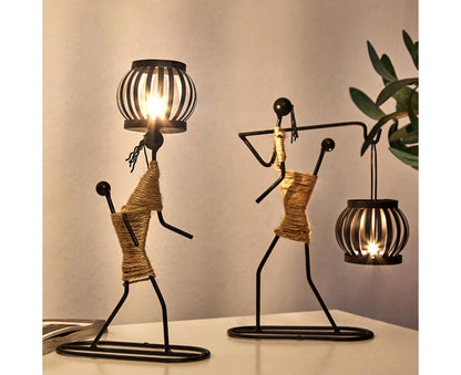 Nordic Candlestick Abstract Iron Men Candle Holder Home Bar Restaurant Decor- G V1263-JX-640