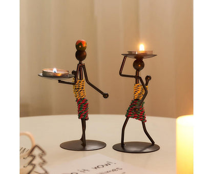 Nordic Candlestick Abstract Iron Men Candle Holder Home Bar Restaurant Decor- G V1263-JX-640