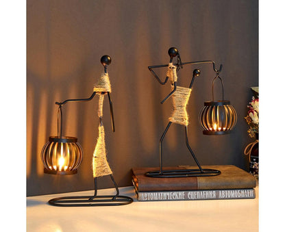 Nordic Candlestick Abstract Iron Men Candle Holder Home Bar Restaurant Decor- G V1263-JX-640