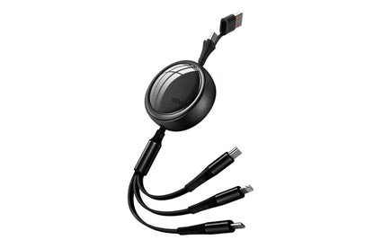 3 In 2 Retractable Multi Charging Cable Retracted USB C Cell Phone Charger V1263-JX-6403