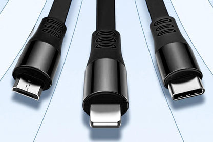 3 In 2 Retractable Multi Charging Cable Retracted USB C Cell Phone Charger V1263-JX-6403
