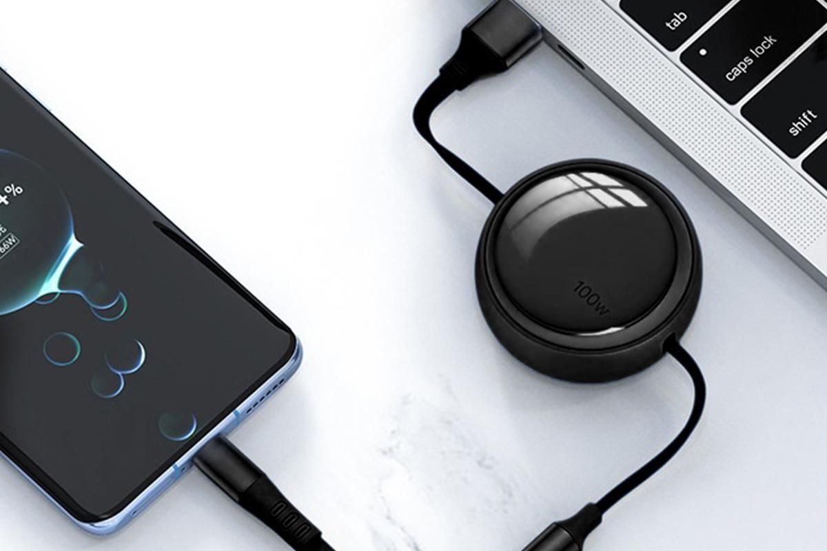 3 In 2 Retractable Multi Charging Cable Retracted USB C Cell Phone Charger V1263-JX-6403